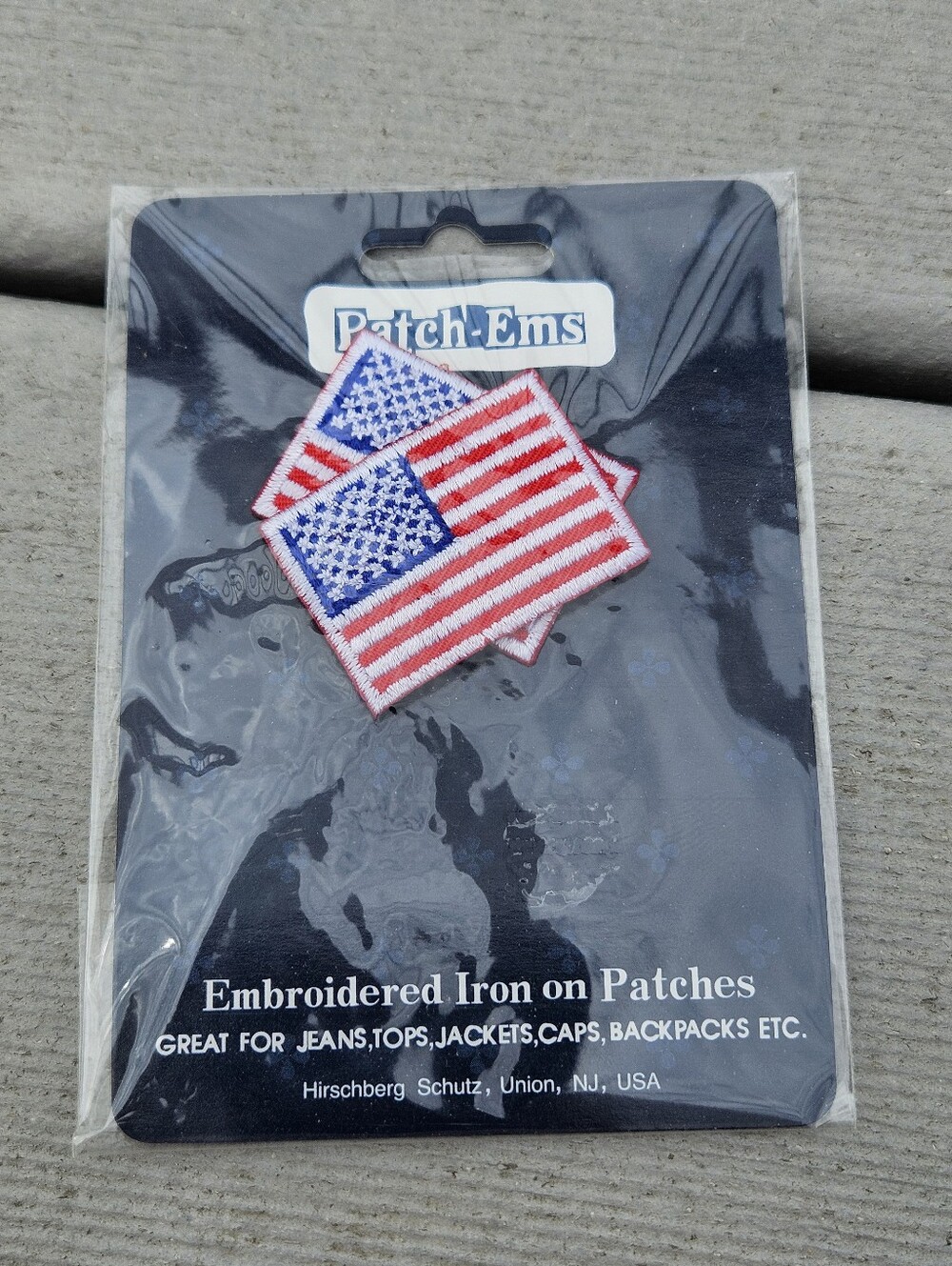 Patch-Ems US American Flag Embroidered Iron-On Patches Hirschberg Schutz Vintage